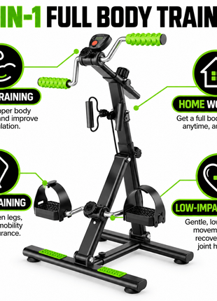 Tango Sports 4-in-1 Rehabilitation Exercise Bicycle | Full Body Arm & Leg Trainer with Resistance Bands