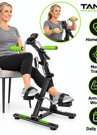Tango Sports 4-in-1 Rehabilitation Exercise Bicycle | Full Body Arm & Leg Trainer with Resistance Bands