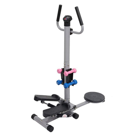 Multifunctional Fitness Stepper with Twist Board, Dumbbells & Hydraulic Resistance