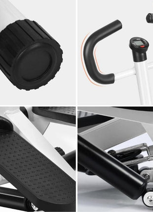 Mini Stepper with Handle and Bands, Fitness Stepper Machine for Full Body Workout