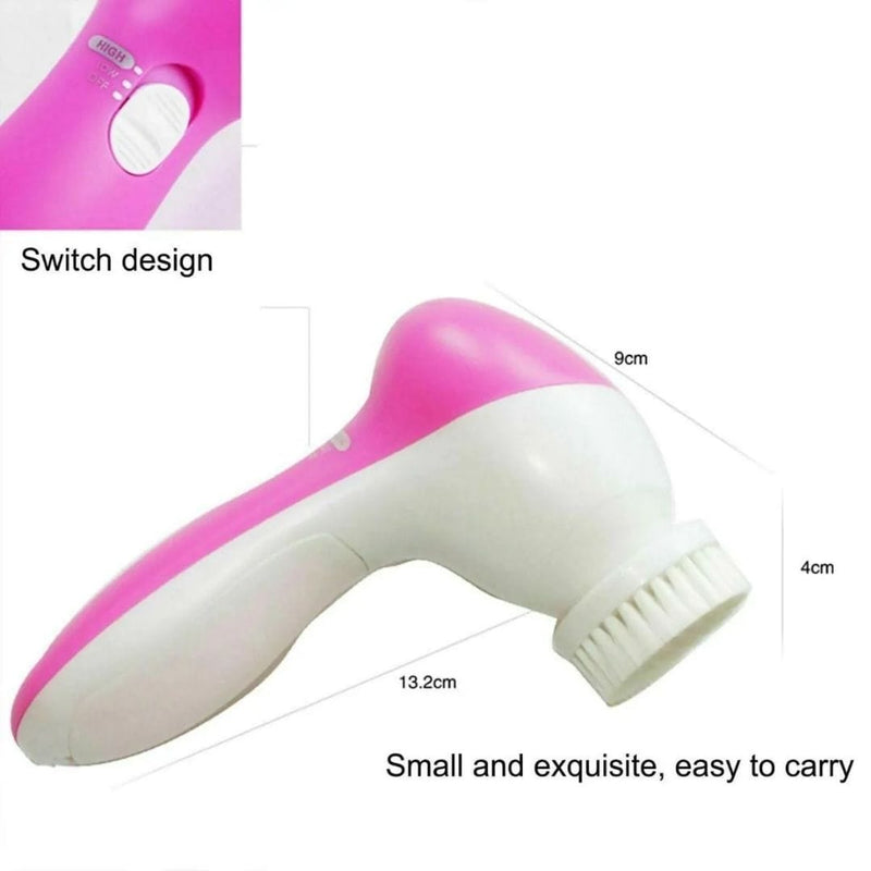 5 in 1 Facial Brush Massager For Beauty Care -Electric Face Scrubber and Cleanser - 7062