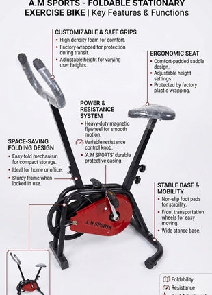 Exercise Cycle With Flywheel - 120kgs weight capacity