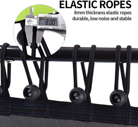 36 '' Fitness Trampoline with Adjustable Handle Bar - Silent Bungee Rebounder for Adults