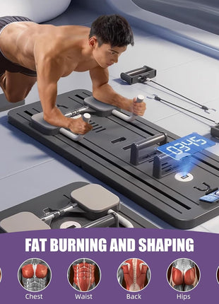 Multifunctional Pilates Board Abdominal Exercise Pushup Board 8IN1 - Automatic Rebound Full-Body Workout Machine for Men & Women