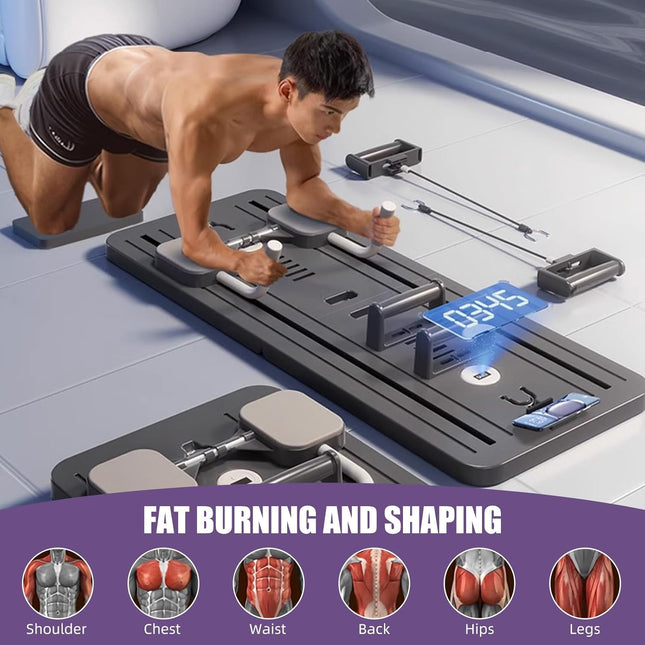 Multifunctional Pilates Board Abdominal Exercise Pushup Board 8IN1 - Automatic Rebound Full-Body Workout Machine for Men & Women