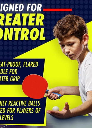 NIBIRU SPORT Professional Ping Pong Paddle Set – 2 or 4 Player Table Tennis Kit with Retractable Net, Balls, and Carry Bag