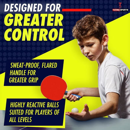 NIBIRU SPORT Professional Ping Pong Paddle Set – 2 or 4 Player Table Tennis Kit with Retractable Net, Balls, and Carry Bag