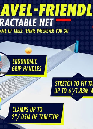 NIBIRU SPORT Professional Ping Pong Paddle Set – 2 or 4 Player Table Tennis Kit with Retractable Net, Balls, and Carry Bag