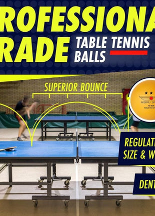 NIBIRU SPORT Professional Ping Pong Paddle Set – 2 or 4 Player Table Tennis Kit with Retractable Net, Balls, and Carry Bag