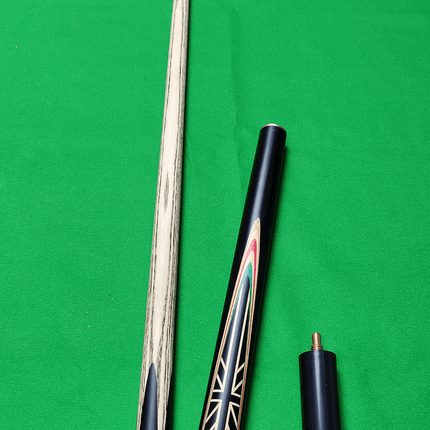 UK 3 Piece/Short Handle Snooker Cue - Black