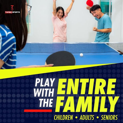 NIBIRU SPORT Professional Ping Pong Paddle Set – 2 or 4 Player Table Tennis Kit with Retractable Net, Balls, and Carry Bag