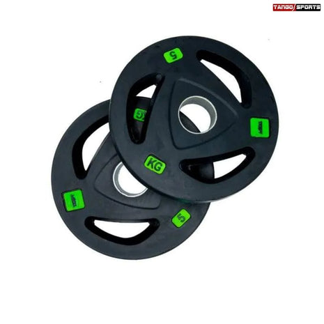 20KG Olympic Rubber Coated Barbell Plate Pair (2 x 20KG) – Tri-Grip Design | 2 Inch Hole