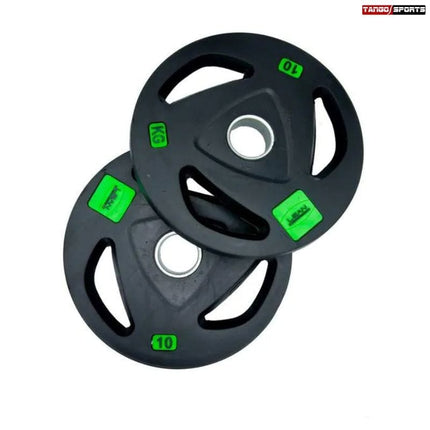20KG Olympic Rubber Coated Barbell Plate Pair (2 x 20KG) – Tri-Grip Design | 2 Inch Hole