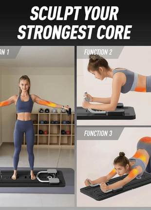 Multifunctional Pilates Board Abdominal Exercise Pushup Board 8IN1 - Automatic Rebound Full-Body Workout Machine for Men & Women