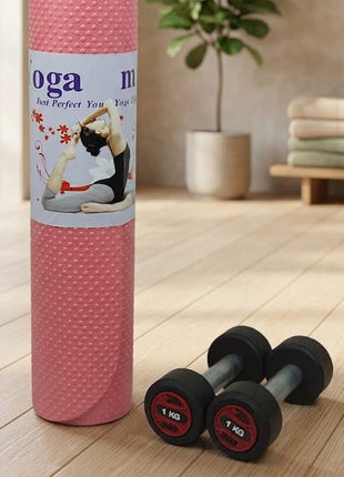 1 KG Dumbbells with 4mm Yoga Mat - Pack of 2