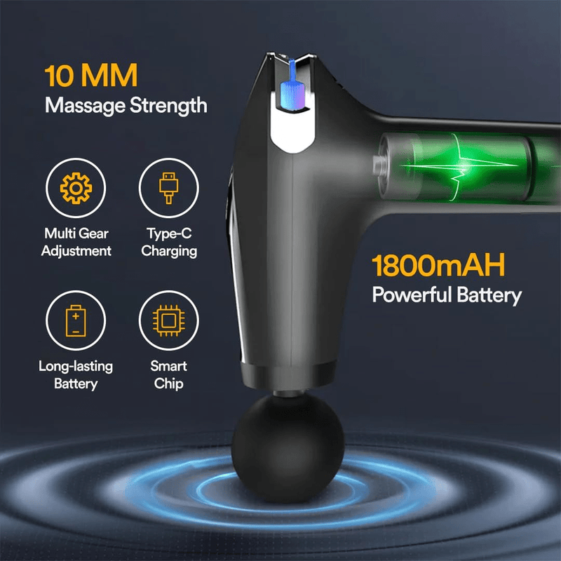 Blueidea Massager Gun Pro Deep Tissue Therapy Pain Relief Rechargeable Muscle Massager Gun