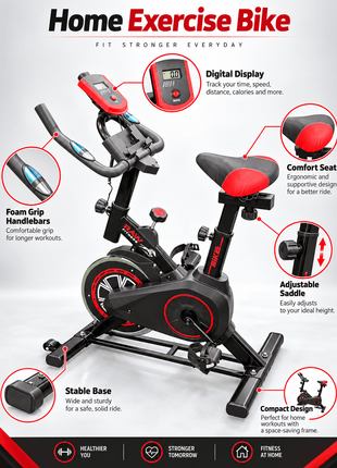 Tango Sports Spin Magnetic Bike 120 KGS Q3 Mini - Black & Red
