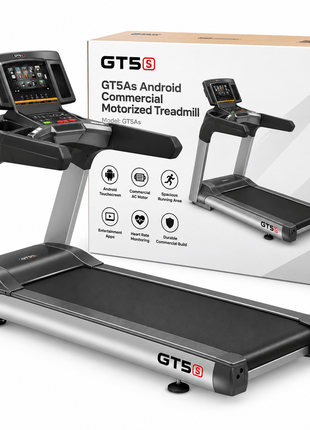 GT5As Android Commercial Motorized Treadmill – 4.0HP AC Motor | 18% Incline | 10.1" Touchscreen | 150KG Capacity