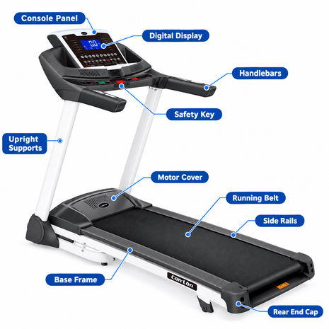 Oxygen Fitness K20 Home Fitness Treadmill – Digital Display, Multi-Program Running Machine with Shock Absorption