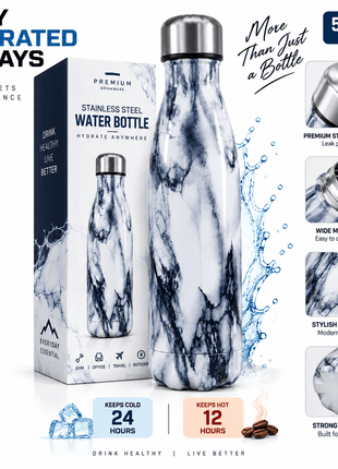 Sports Stainless Steel Insulated Water Bottle – 500ml Flask