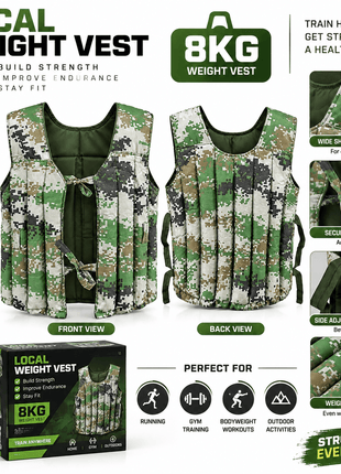 8KG Camouflage Weighted Vest – Fitness Training Vest