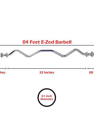 Curling Rod Weight Lifting Zigzag Rod - 1 inch Diameter