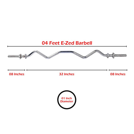 Curling Rod Weight Lifting Zigzag Rod - 1 inch Diameter