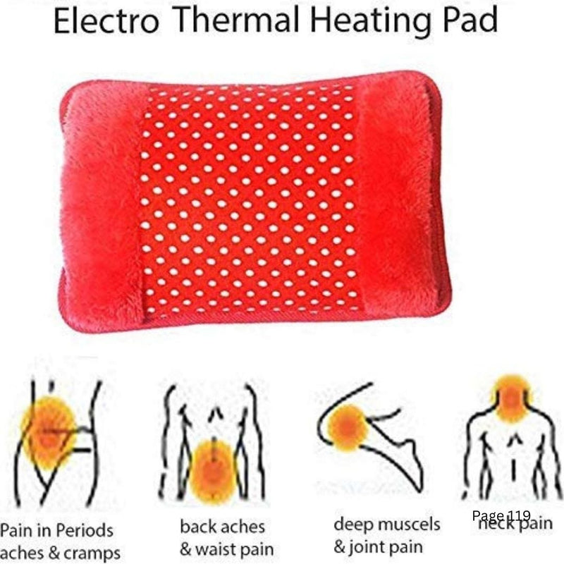 Electric Hot Water Bag Heating Pad Fur Velvet Bag Pocket Pain Relief (Multi Color)