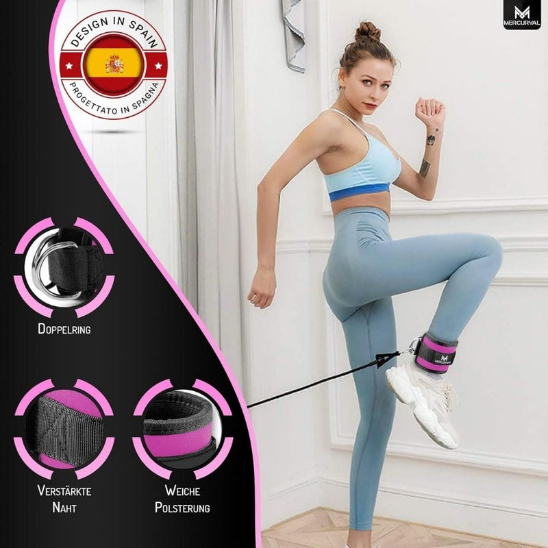 Pack of 2 Fitness Foot Loops Cable Pull - Kickbacks Foot Strap - Foot Loops Cable Pull