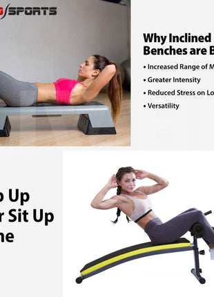 FitnessLab Incline Sit Up Bench Weight Bench Adjustable