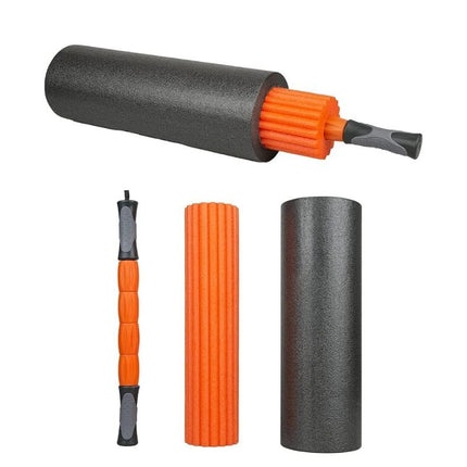 Yoga Roller Fitness Foam Roller 3-in-1 Set | Deep Tissue Massage Roller with Stick | Back & Leg Pain Relief | Pilates, Yoga & Core Training