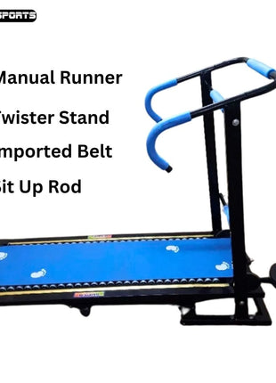 Foldable Manual Treadmill Running Machine for Home Gym | Easy Assembly | 24 Rollers