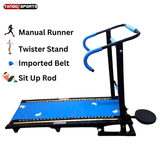 Foldable Manual Treadmill Running Machine for Home Gym | Easy Assembly | 24 Rollers