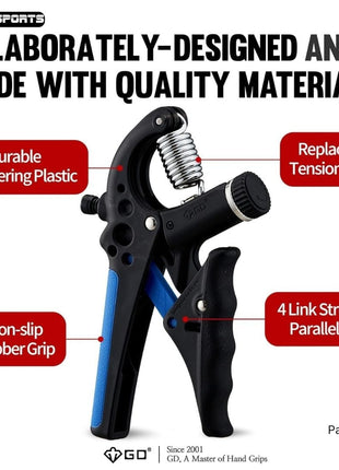 GP-707 Dual Hand Grip Strengthener Adjustable gripper (10-40kg)