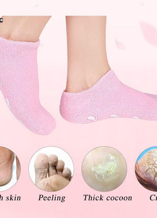 Moisturizing Gel Spa Socks for Women | Soft Silicone Gel Socks for Dry & Cracked Feet | Foot Care Protector