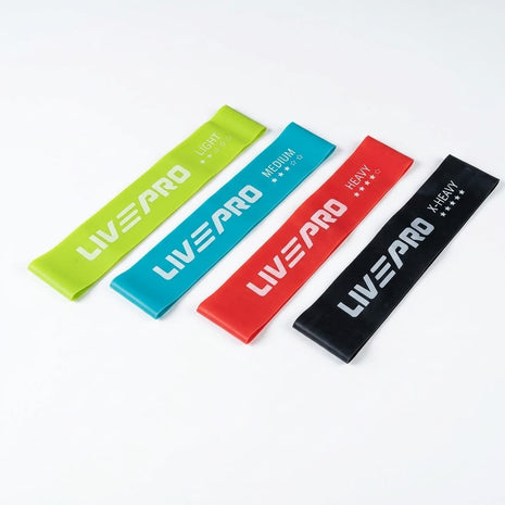LivePro Resistance Loop Band Set (4 Pack) – Heavy Duty Fitness Bands