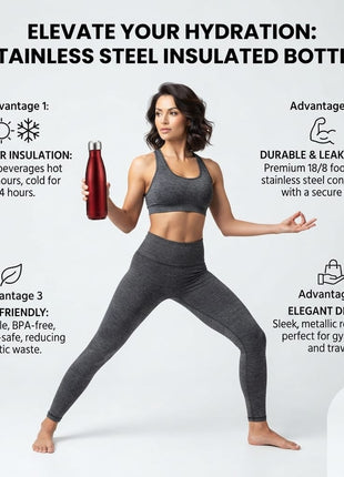 LiveUp Sports Stainless Steel Insulated Water Bottle – 500ml Flask