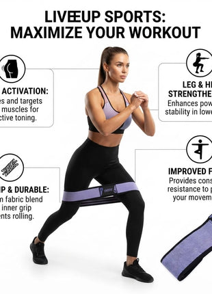 LiveUp Sports Small Resistance Hip Band – Non-Slip Fabric Loop Band