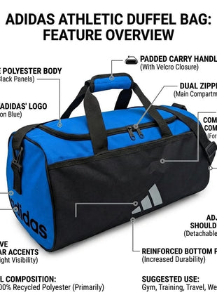 Ads Athletic Duffel Bag – Blue & Black Gym & Travel Bag