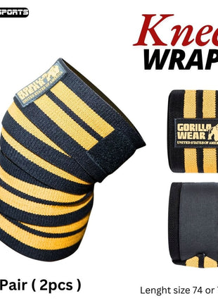 Gorilla Wear Weightlifting Heavy Duty Knee Wraps 1 Pair