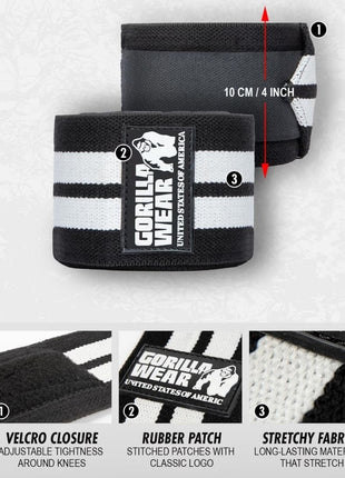 Gorilla Wear Weightlifting Heavy Duty Knee Wraps 1 Pair
