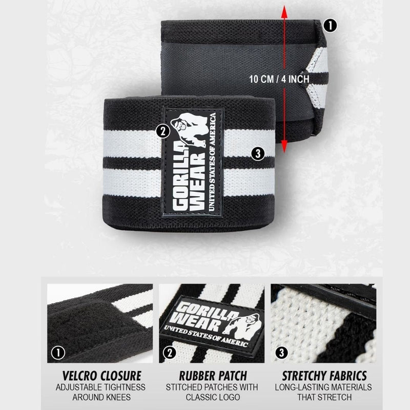 Gorilla Wear Weightlifting Heavy Duty Knee Wraps 1 Pair