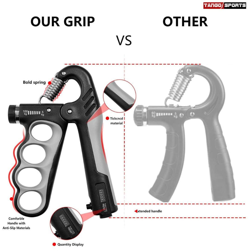 Hand Grip Strengthener - 5-100KG Adjustable Hand Exerciser Grip Strength Trainer With Counter