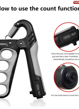 Hand Grip Strengthener - 5-100KG Adjustable Hand Exerciser Grip Strength Trainer With Counter
