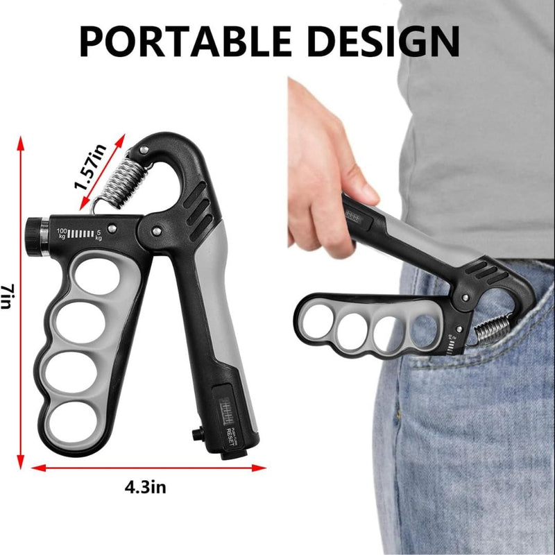 Hand Grip Strengthener - 5-100KG Adjustable Hand Exerciser Grip Strength Trainer With Counter