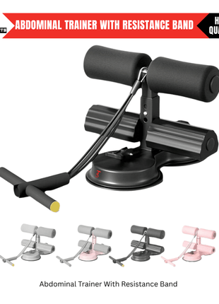 Adjustable Abdominal Trainer – Situp Suction, Resistance Band & Durable Iron Build