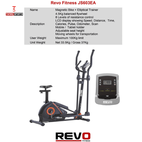 Revo JS603EA Magnetic Elliptical + Upright Bike | Tango Sports