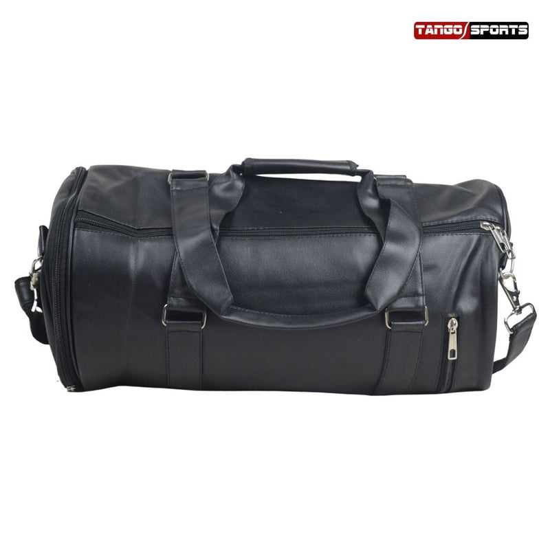 Tango Leather Duffle Bag With Shoe Compartment - Black