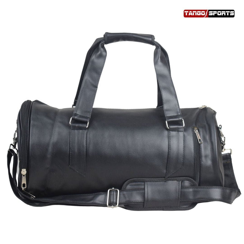 Tango Leather Duffle Bag With Shoe Compartment - Black