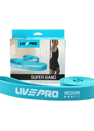 Livepro Super Band Large Latex Loop Resistance Band 35-85lbs - Blue 32mm - LP8410